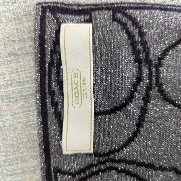 Coach Black & Silver Reversible Scarf - Picture 3 of 3